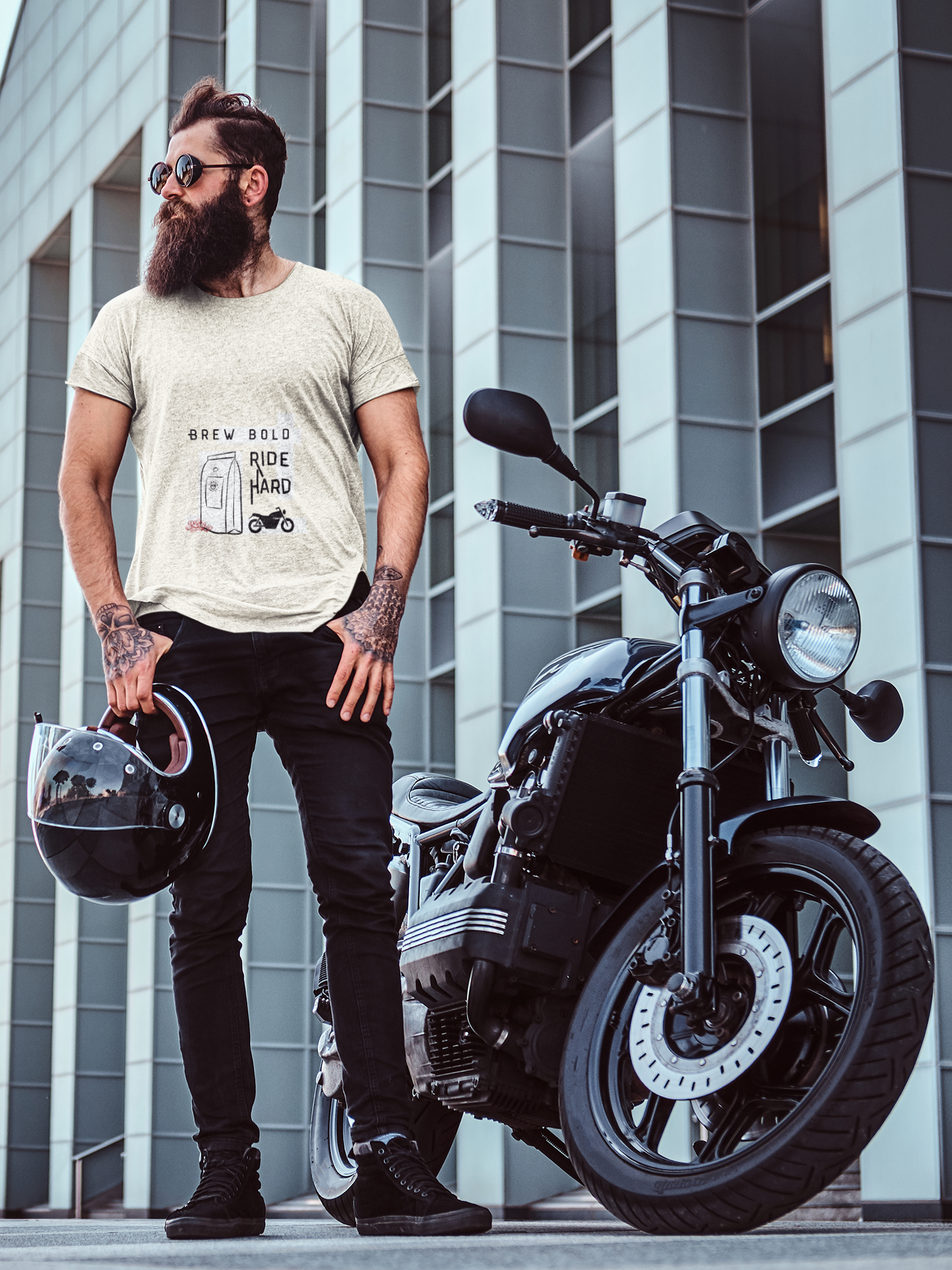 Brew Bold / Ride Hard – Vintage Heavyweight Tee