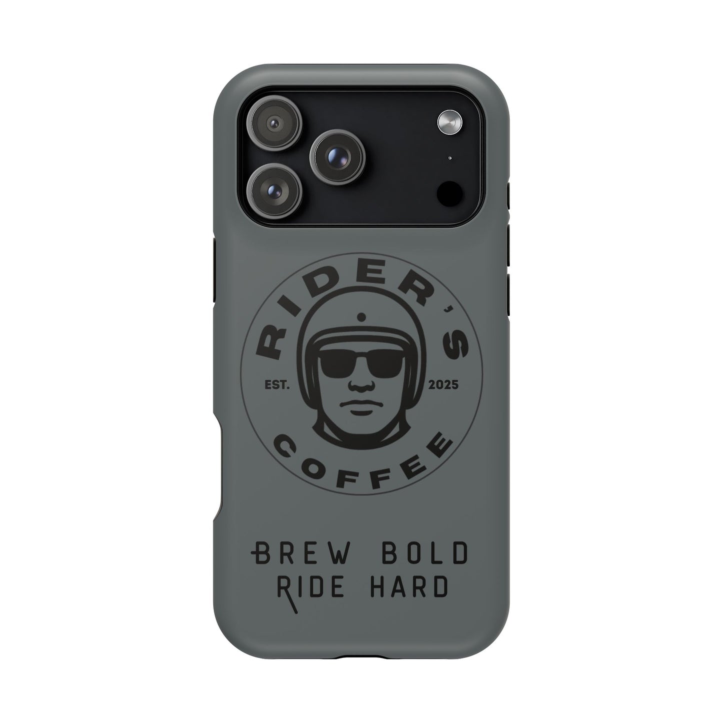 Rider’s Coffee iPhone Case - Stone Grey