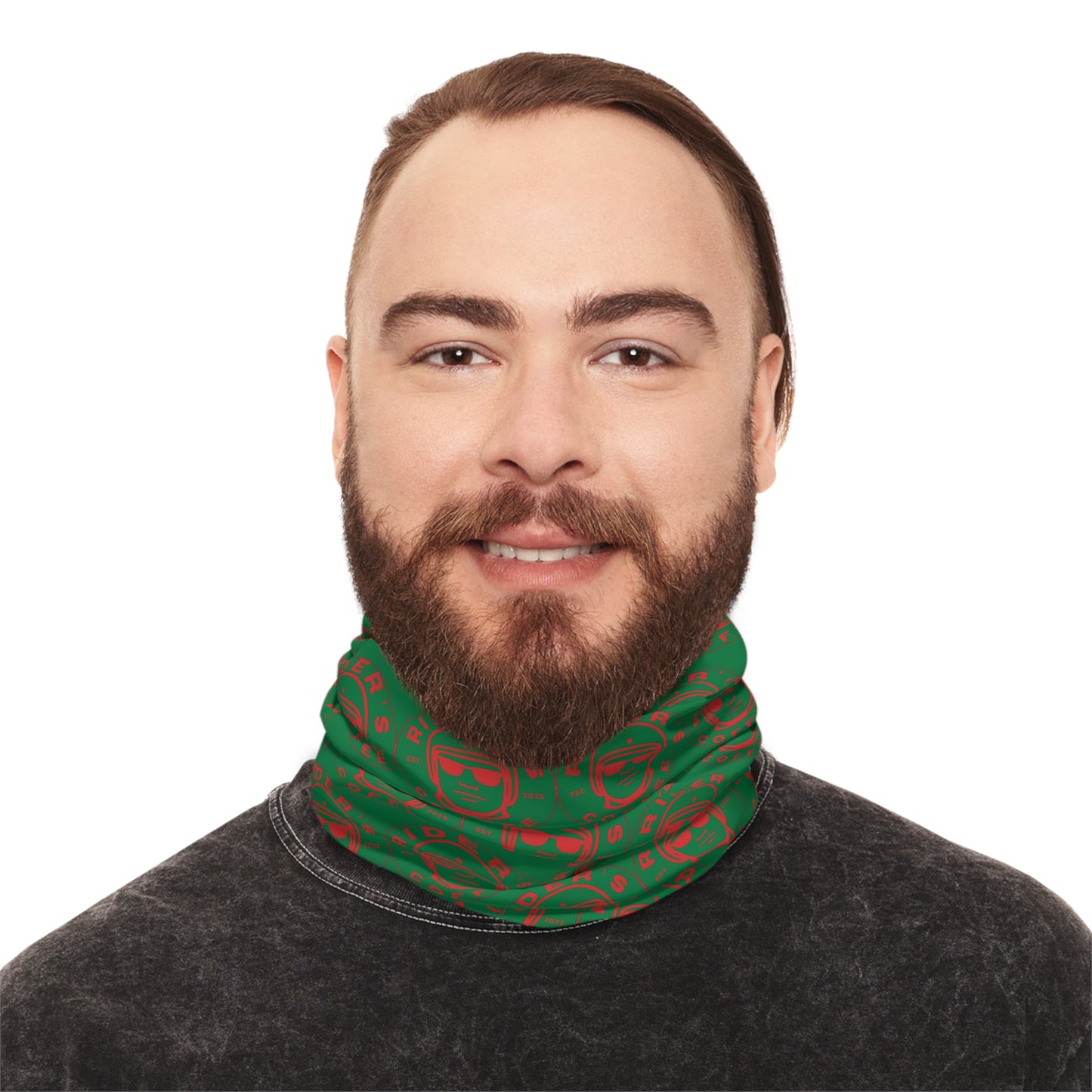 Rider's Coffee Neck Gaiter - Red & Green