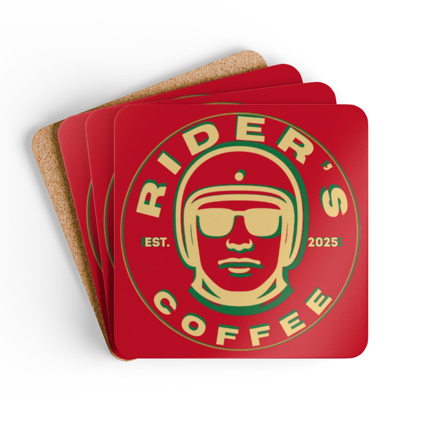 Cork Coaster Set — Psych Rider's Coasters (Set of 4)