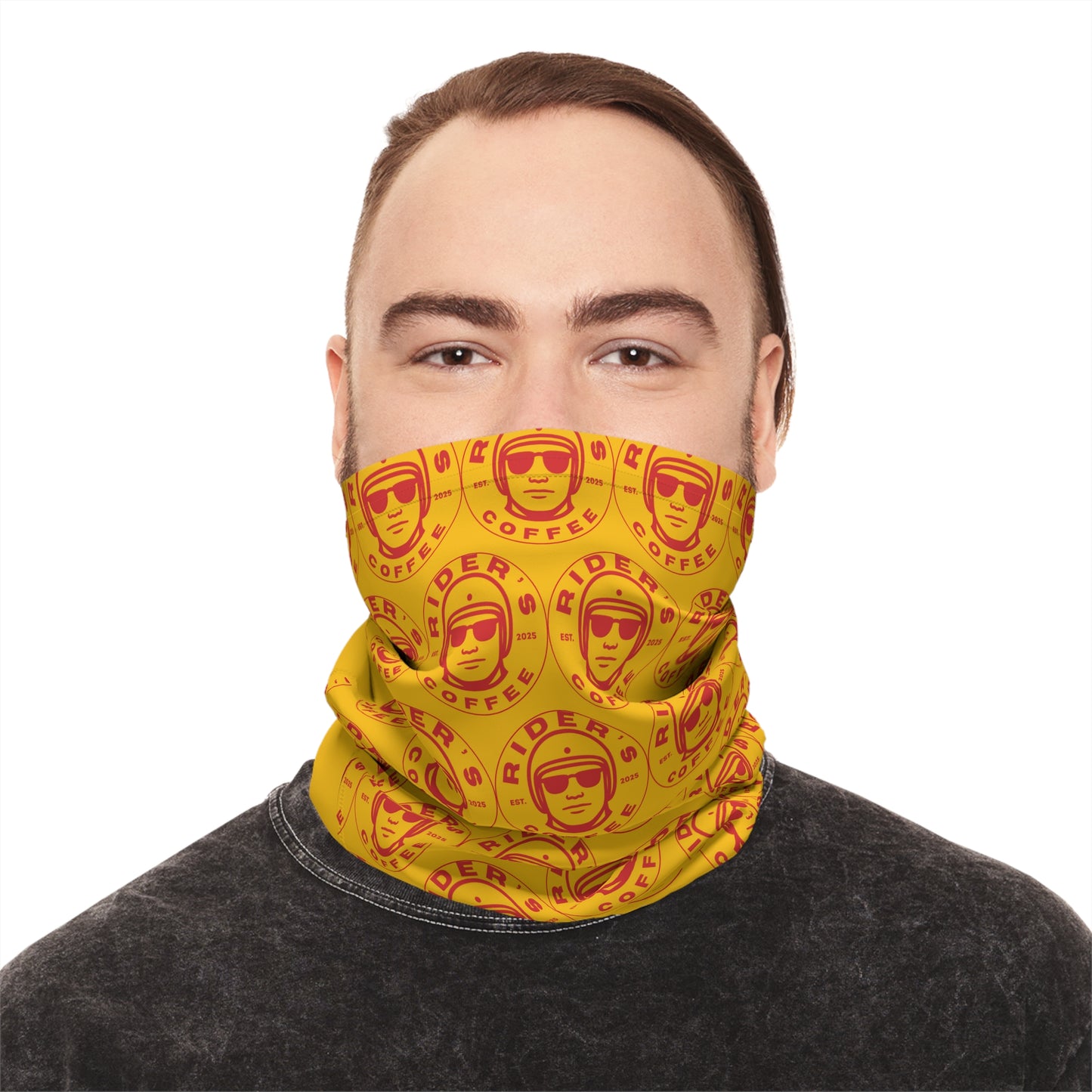 Rider's Coffee Neck Gaiter - Red & Yellow