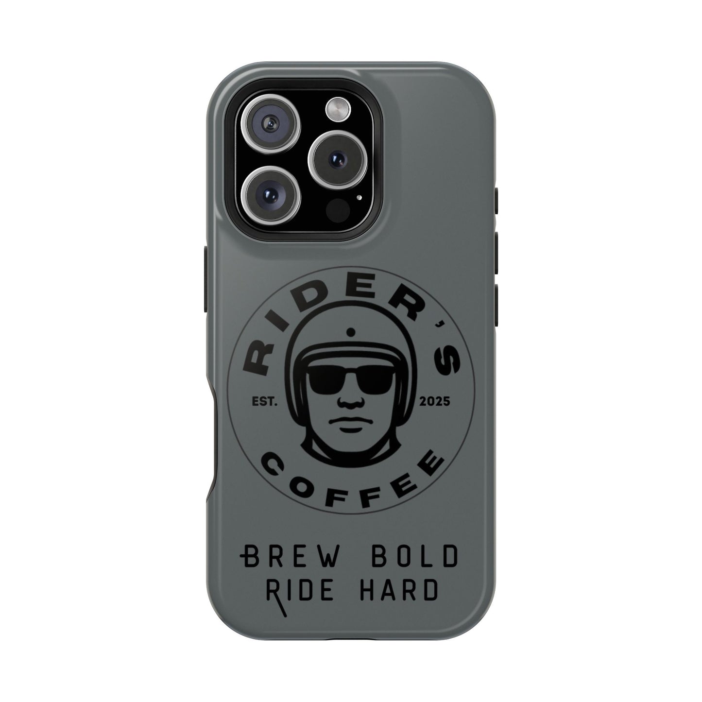 Rider’s Coffee iPhone Case - Stone Grey