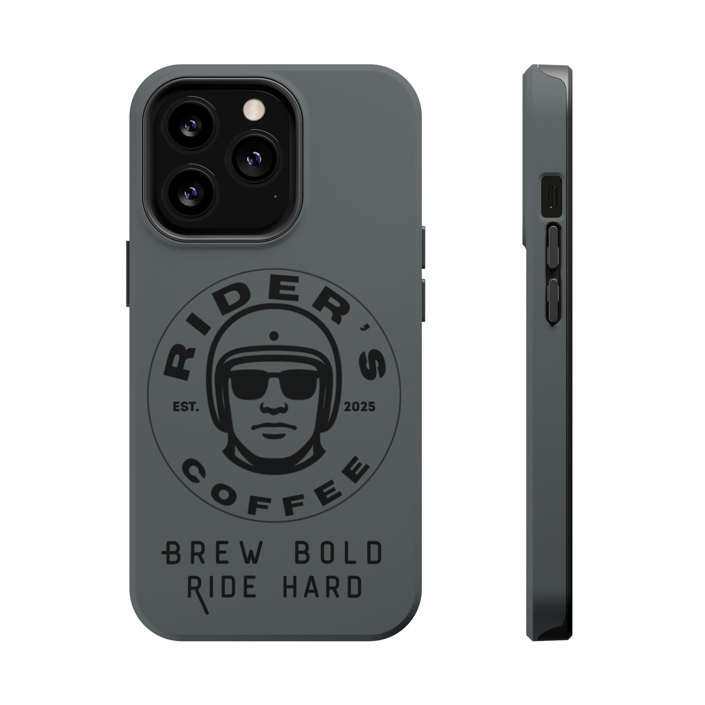 Rider’s Coffee iPhone Case - Stone Grey