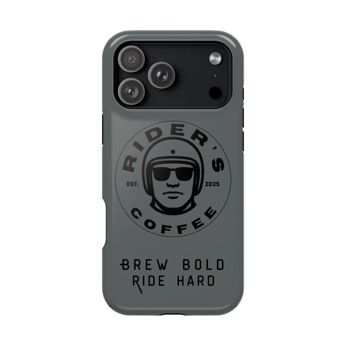 Rider’s Coffee iPhone Case - Stone Grey