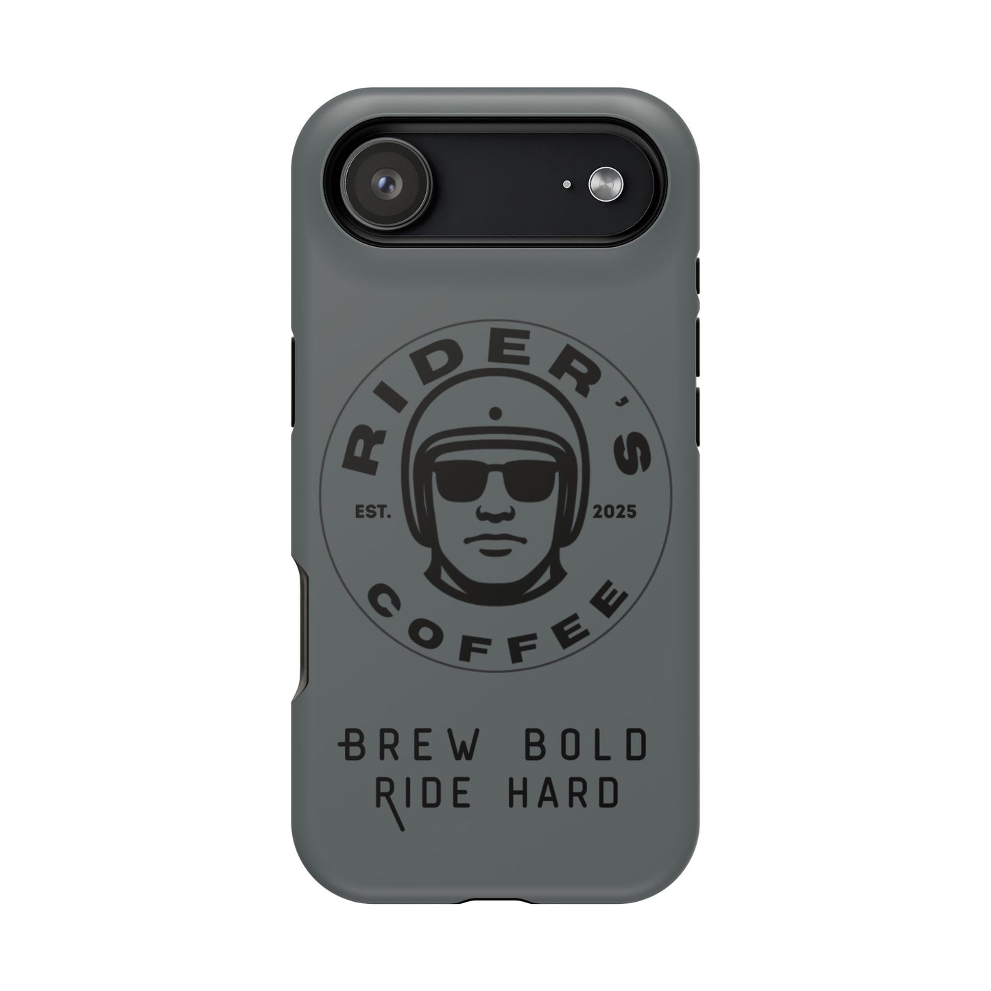 Rider’s Coffee iPhone Case - Stone Grey