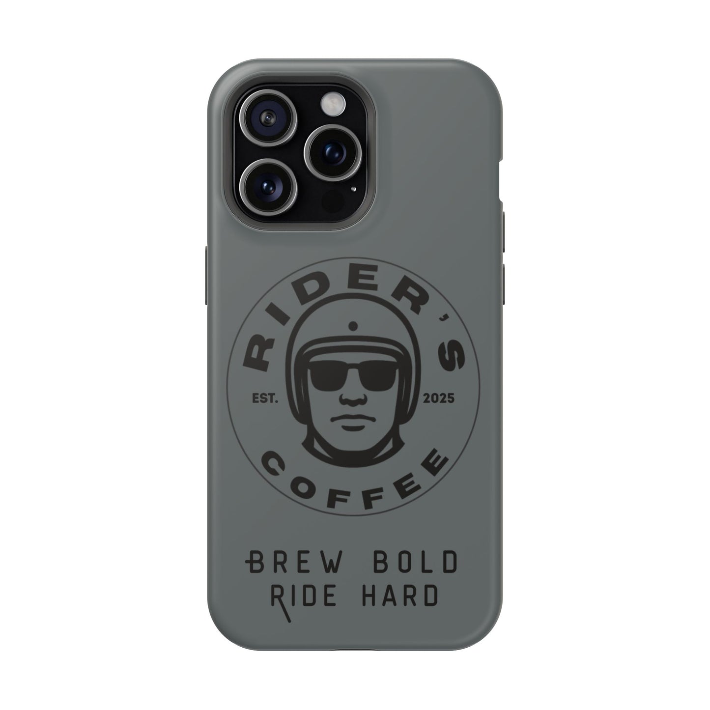 Rider’s Coffee iPhone Case - Stone Grey