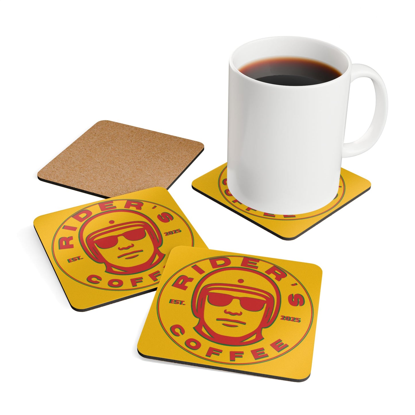 Cork Coaster Set — Psych Rider's Coasters (Set of 4)