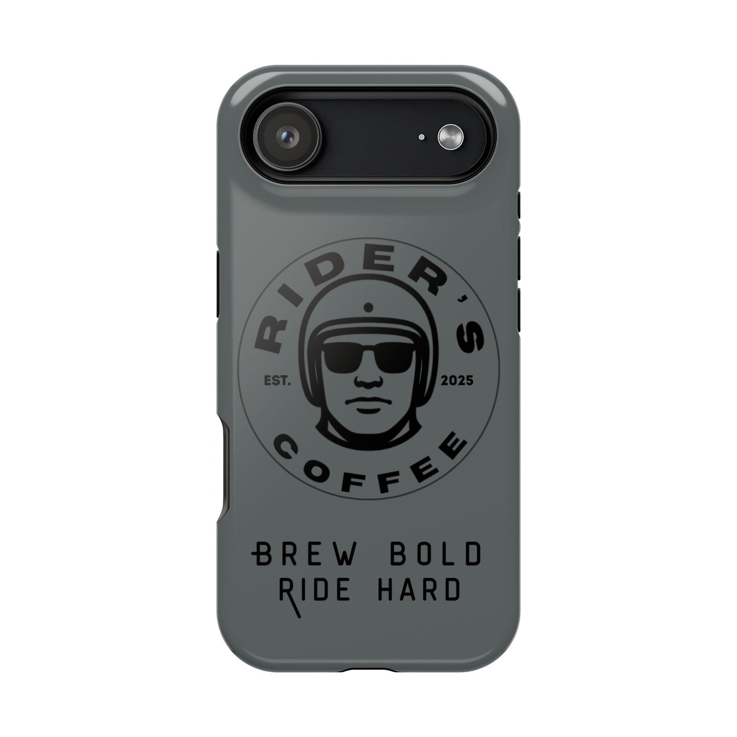Rider’s Coffee iPhone Case - Stone Grey