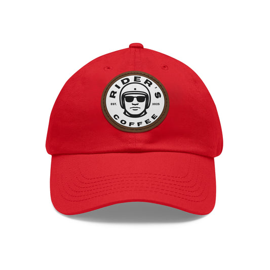 Rider’s Coffee Dad Hat — Leather Patch