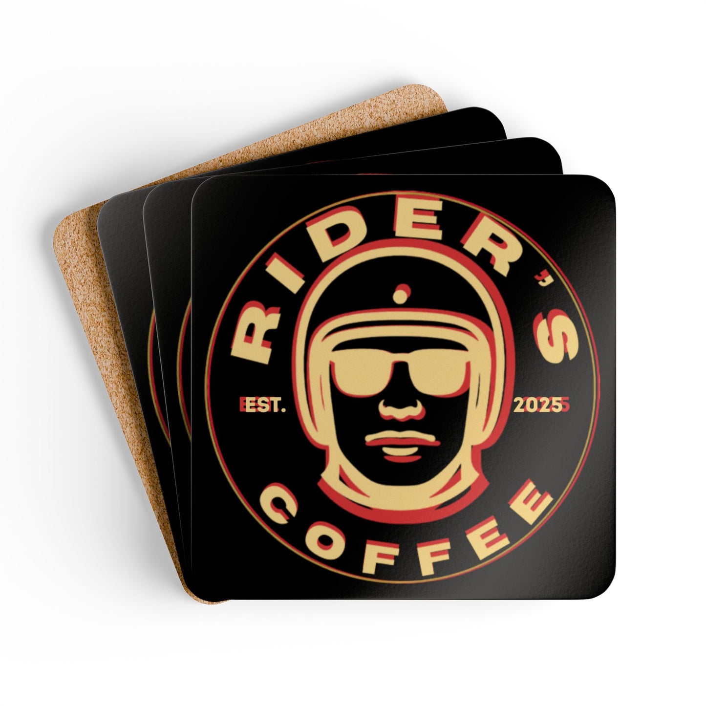 Cork Coaster Set - Psych Rider's coasters(Set of 4)