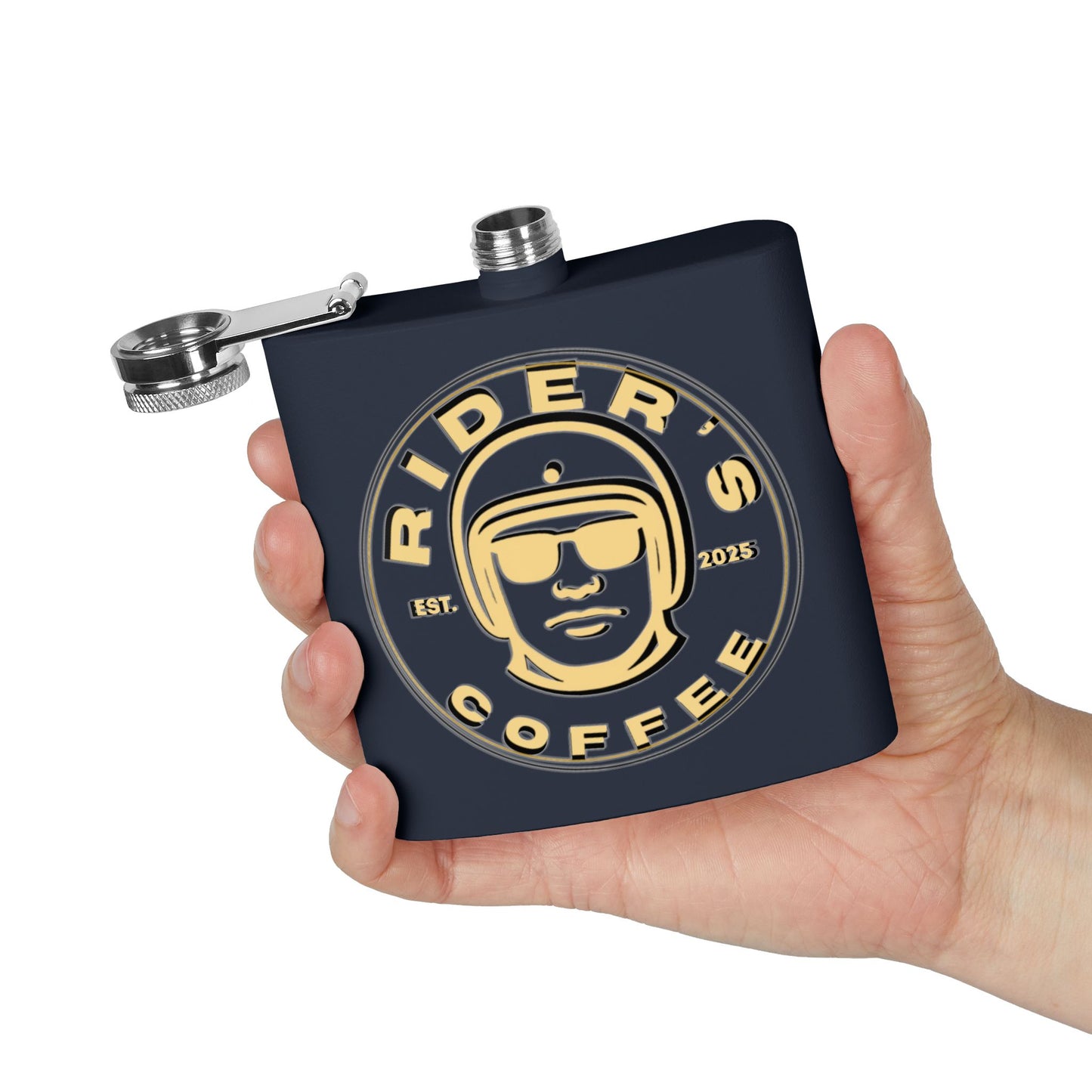 Rider’s Coffee 6oz Stainless Steel Flask