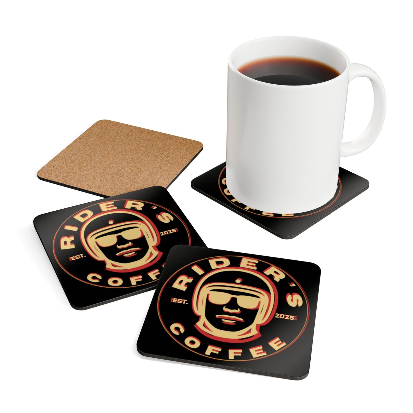 Cork Coaster Set - Psych Rider's coasters(Set of 4)