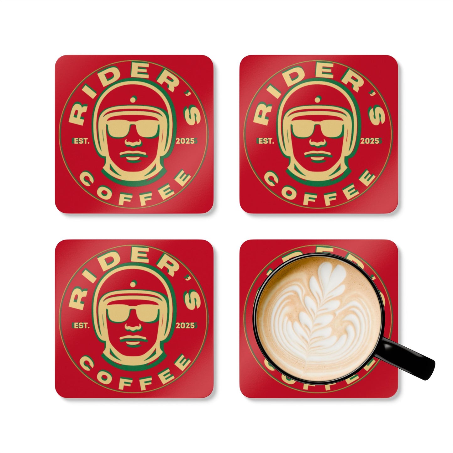 Cork Coaster Set — Psych Rider's Coasters (Set of 4)