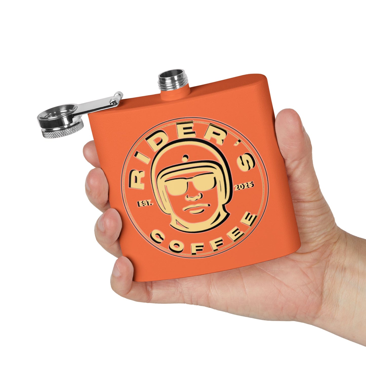 Rider’s Coffee 6oz Stainless Steel Flask