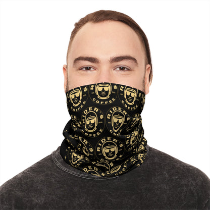 Rider’s Coffee Neck Gaiter - Black & Gold