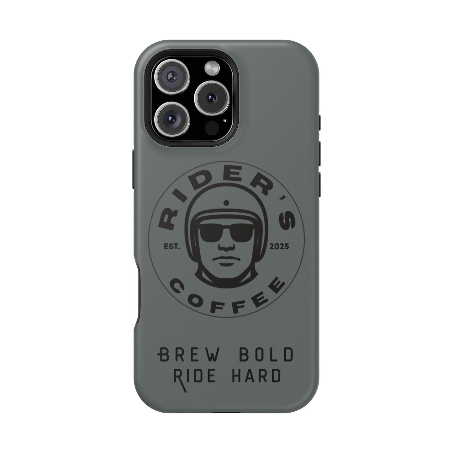 Rider’s Coffee iPhone Case - Stone Grey