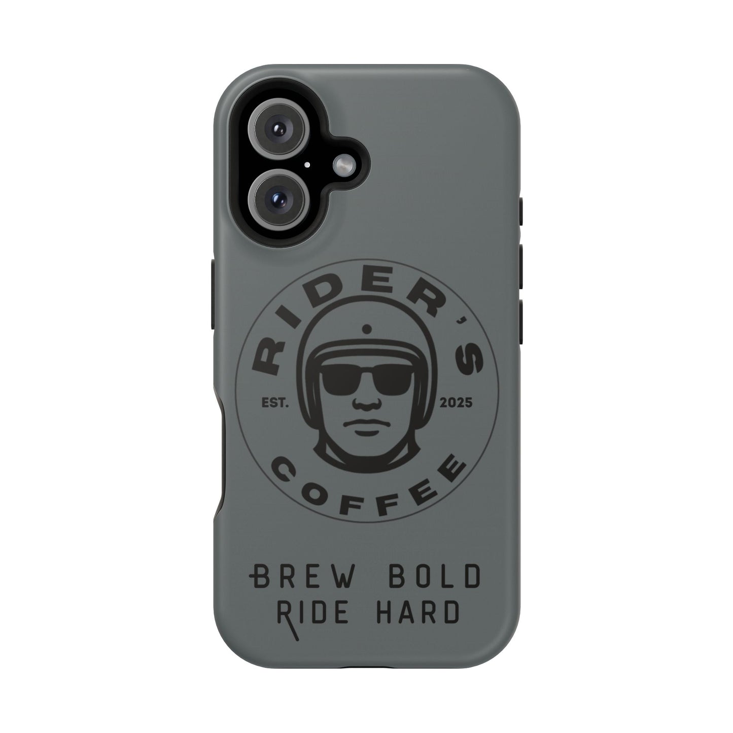 Rider’s Coffee iPhone Case - Stone Grey