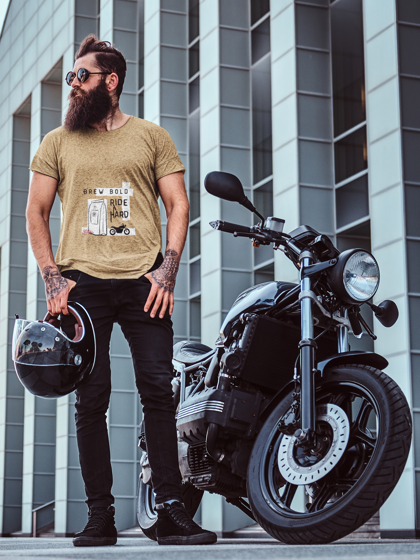 Brew Bold / Ride Hard – Vintage Heavyweight Tee