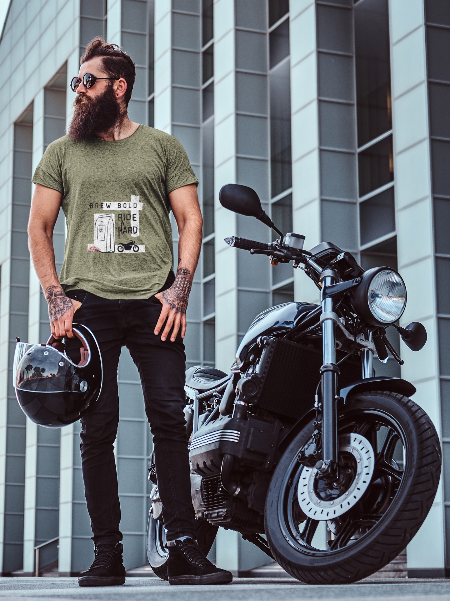 Brew Bold / Ride Hard – Vintage Heavyweight Tee