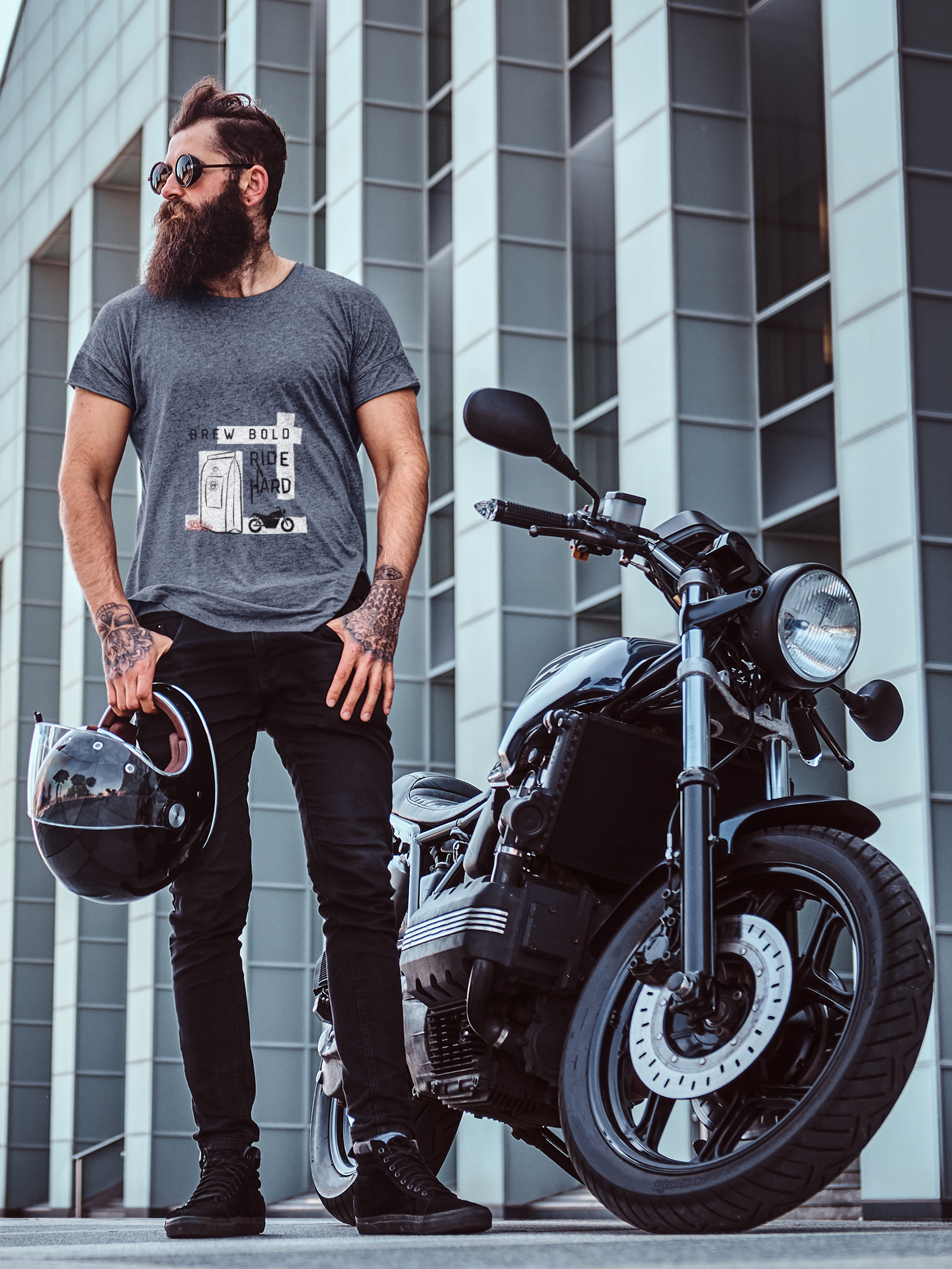 Brew Bold / Ride Hard – Vintage Heavyweight Tee