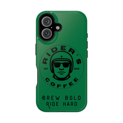 Rider’s Coffee iPhone Case- Moss Green