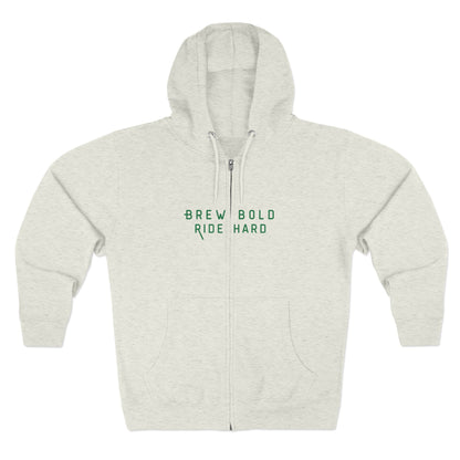 Brew Bold / Ride Hard – Zip Hoodie