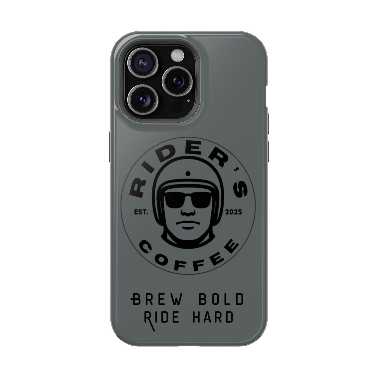 Rider’s Coffee iPhone Case - Stone Grey