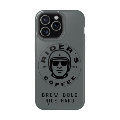 Rider’s Coffee iPhone Case - Stone Grey