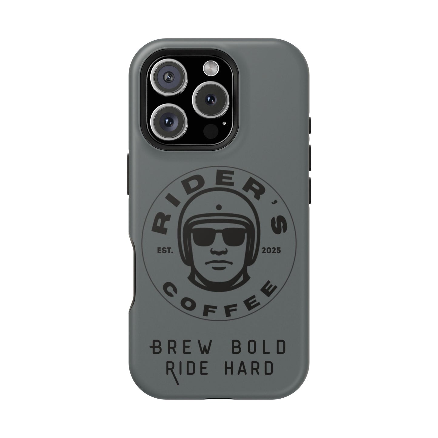 Rider’s Coffee iPhone Case - Stone Grey