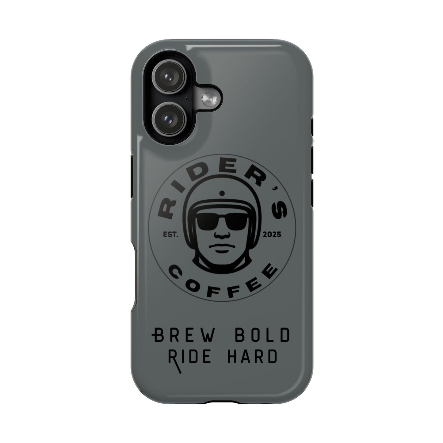Rider’s Coffee iPhone Case - Stone Grey