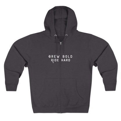 Brew Bold / Ride Hard – Zip Hoodie