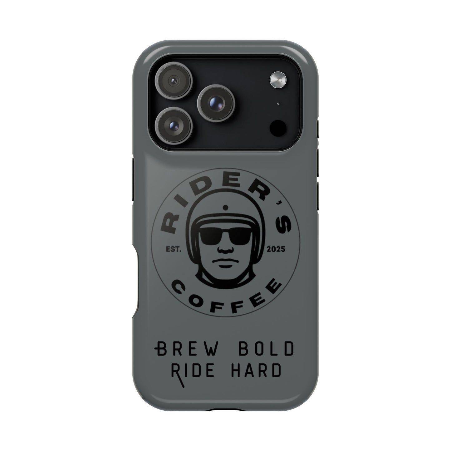 Rider’s Coffee iPhone Case - Stone Grey