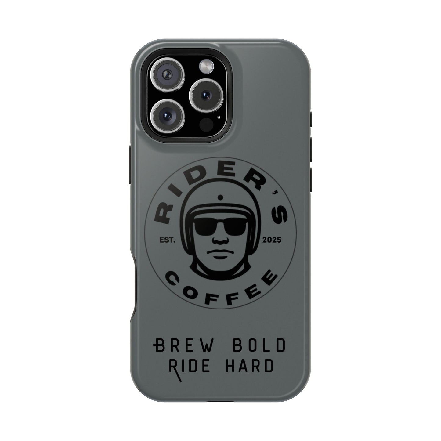 Rider’s Coffee iPhone Case - Stone Grey