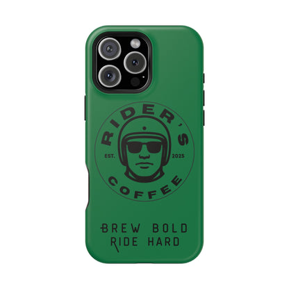 Rider’s Coffee iPhone Case- Moss Green