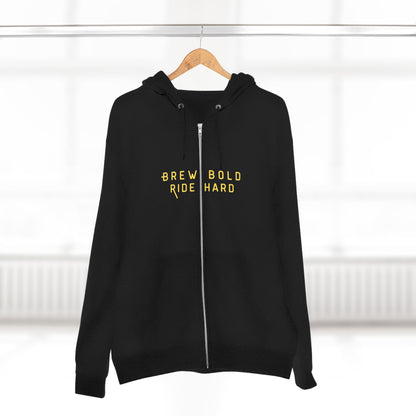 Brew Bold / Ride Hard – Zip Hoodie