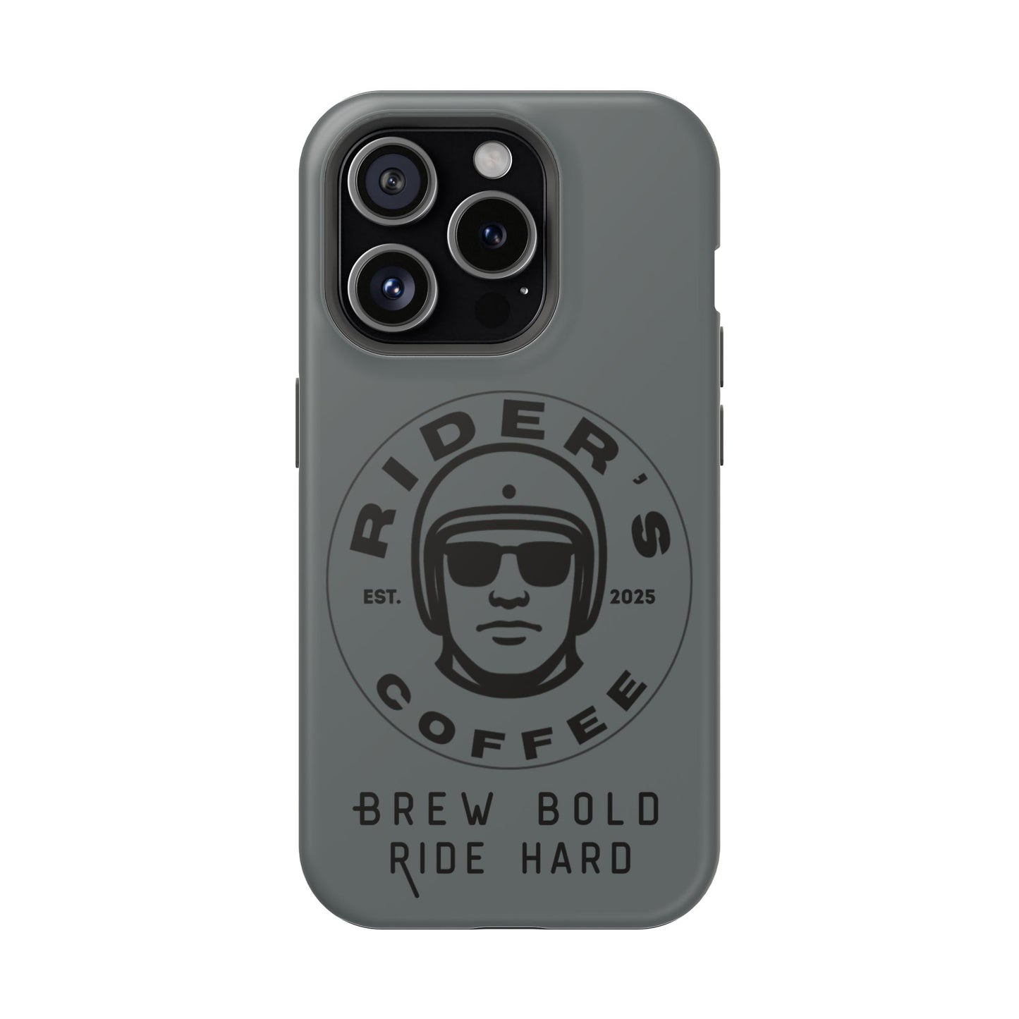 Rider’s Coffee iPhone Case - Stone Grey