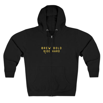 Brew Bold / Ride Hard – Zip Hoodie