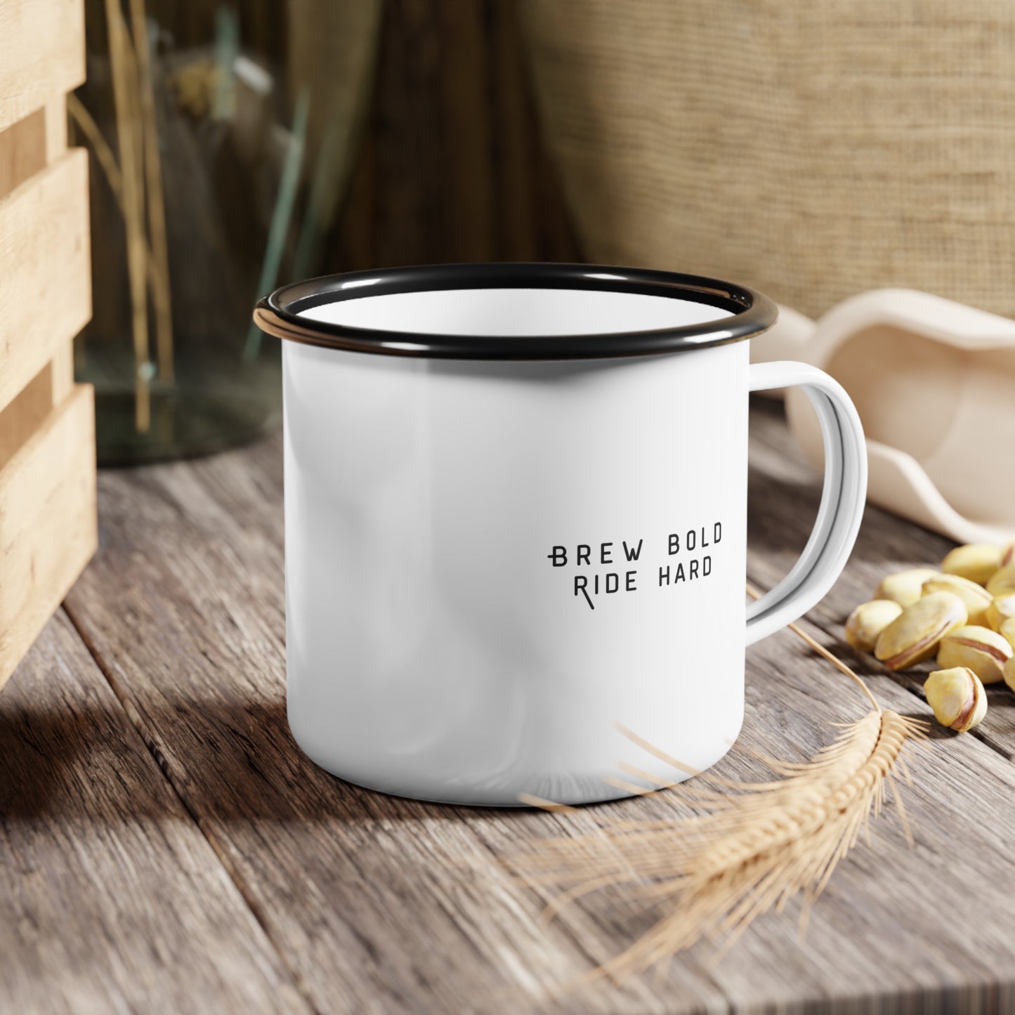 Rider's Coffee Enamel Camp Cup