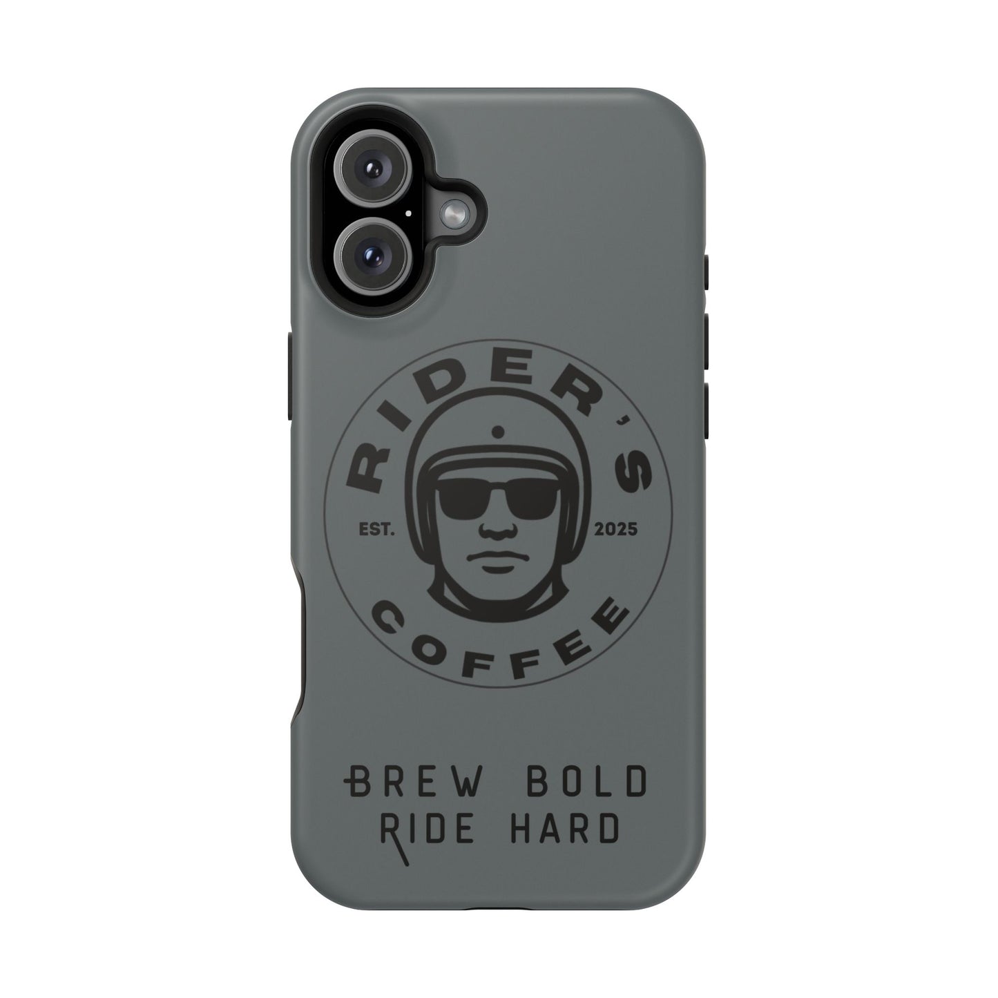 Rider’s Coffee iPhone Case - Stone Grey