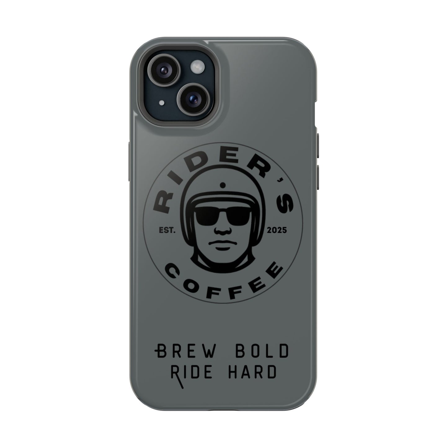Rider’s Coffee iPhone Case - Stone Grey