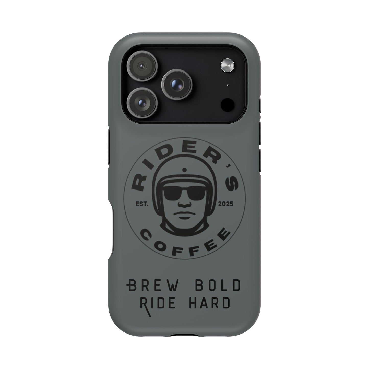Rider’s Coffee iPhone Case - Stone Grey