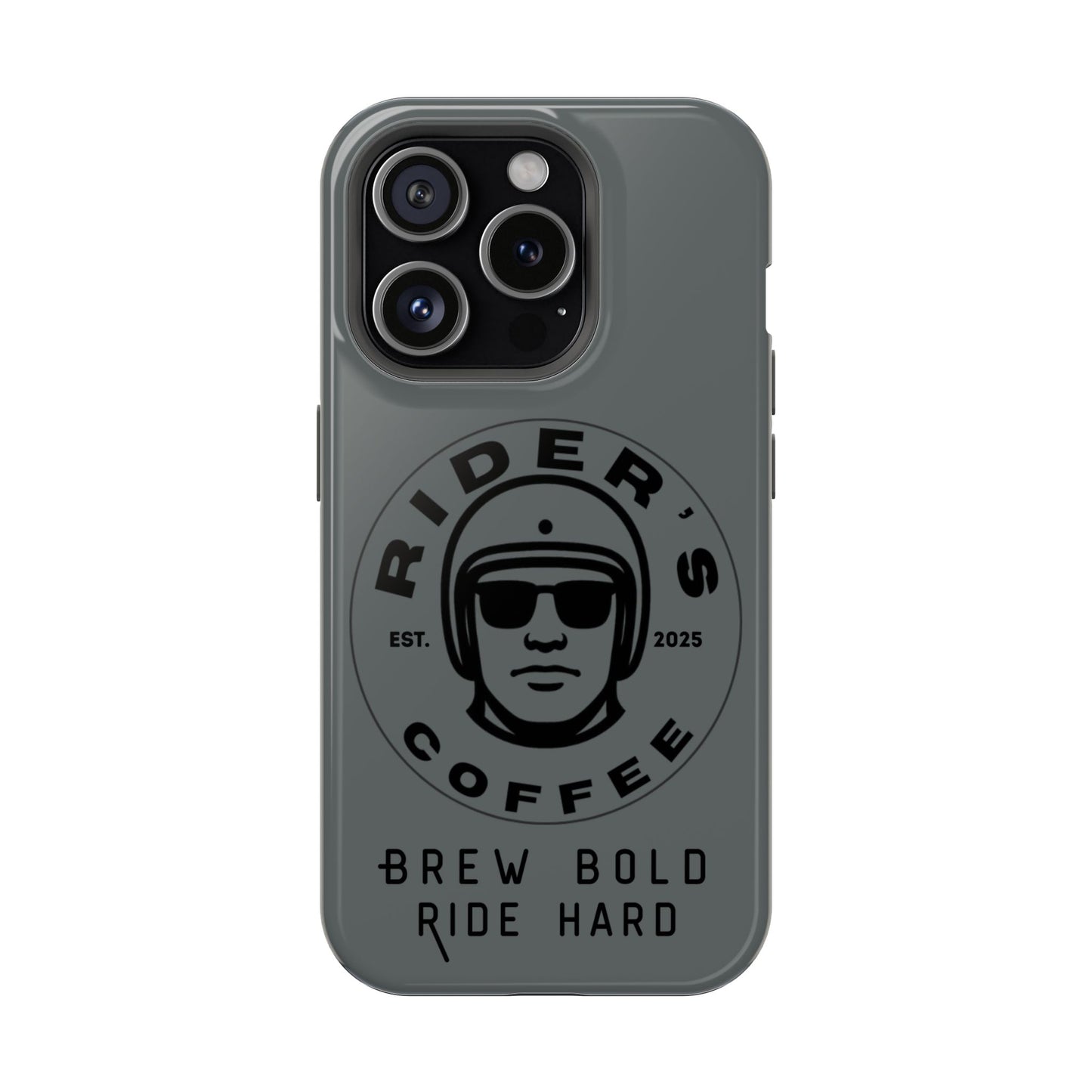 Rider’s Coffee iPhone Case - Stone Grey