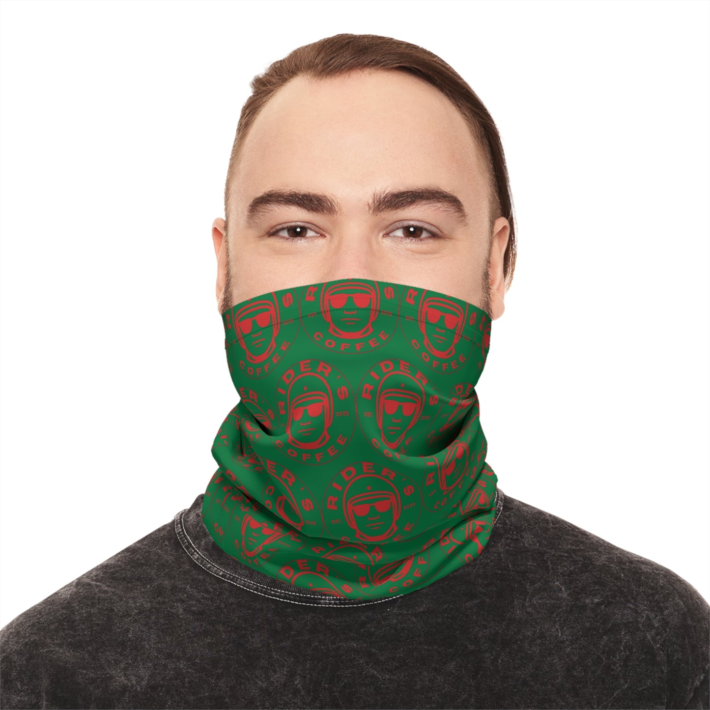 Rider's Coffee Neck Gaiter - Red & Green